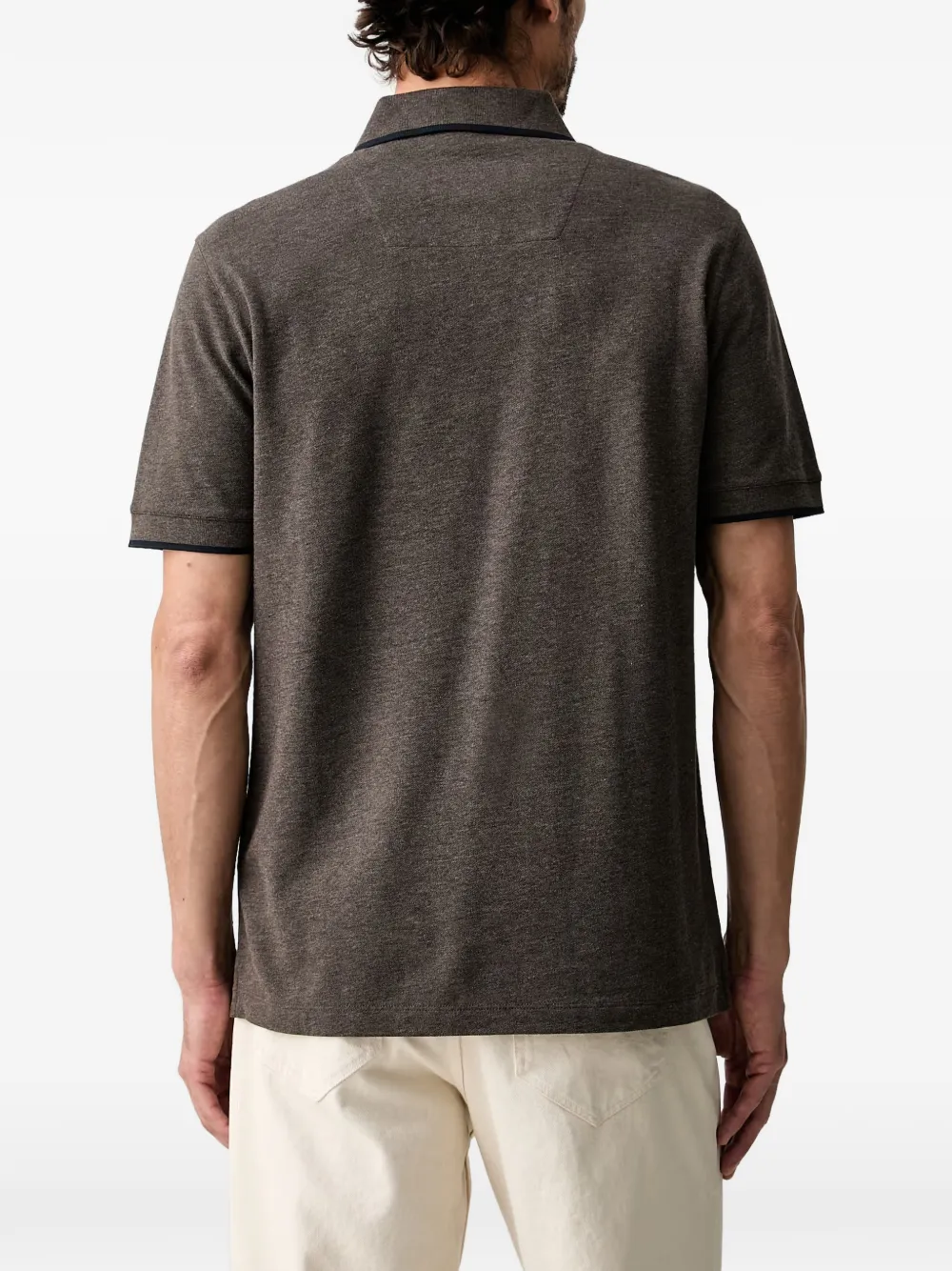 Aeronautica Militare Piqué poloshirt met geborduurd logo Bruin
