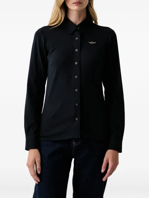 Aeronautica Militare logo-embroidered long-sleeve shirt