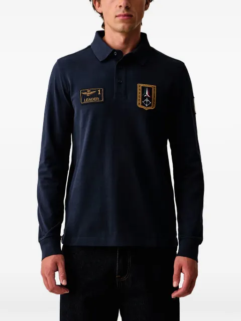 Aeronautica Militare Tricolor Arrows patch-detail long-sleeve polo shirt