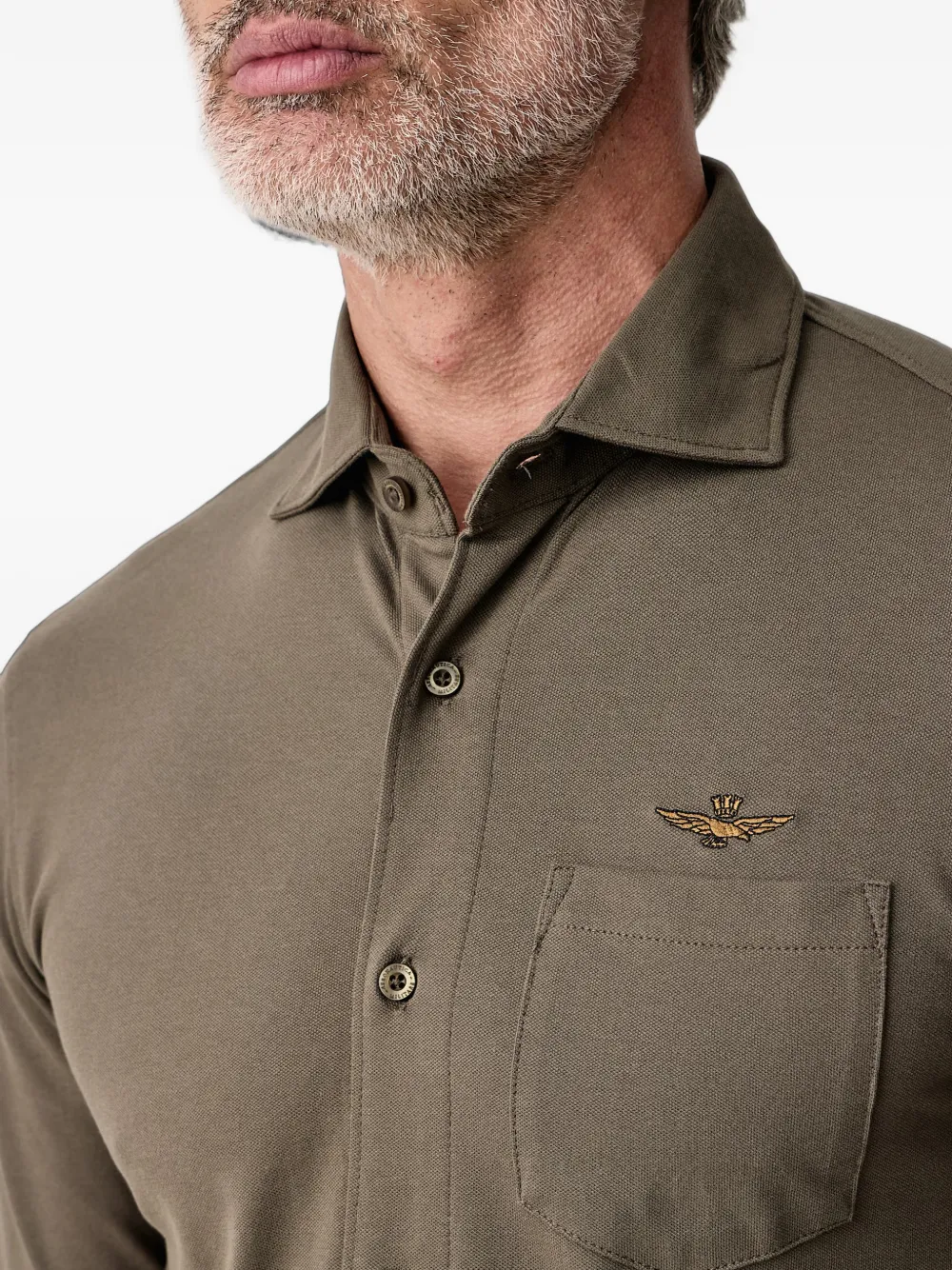 Aeronautica Militare Overhemd met geborduurd logo Groen