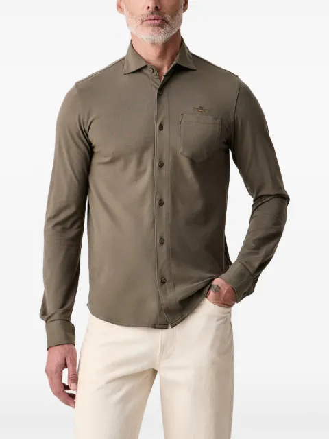 Aeronautica Militare logo-embroidered chest-pocket shirt
