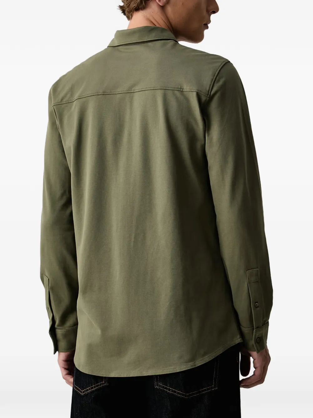 Aeronautica Militare Overhemd met geborduurd logo en zak Groen