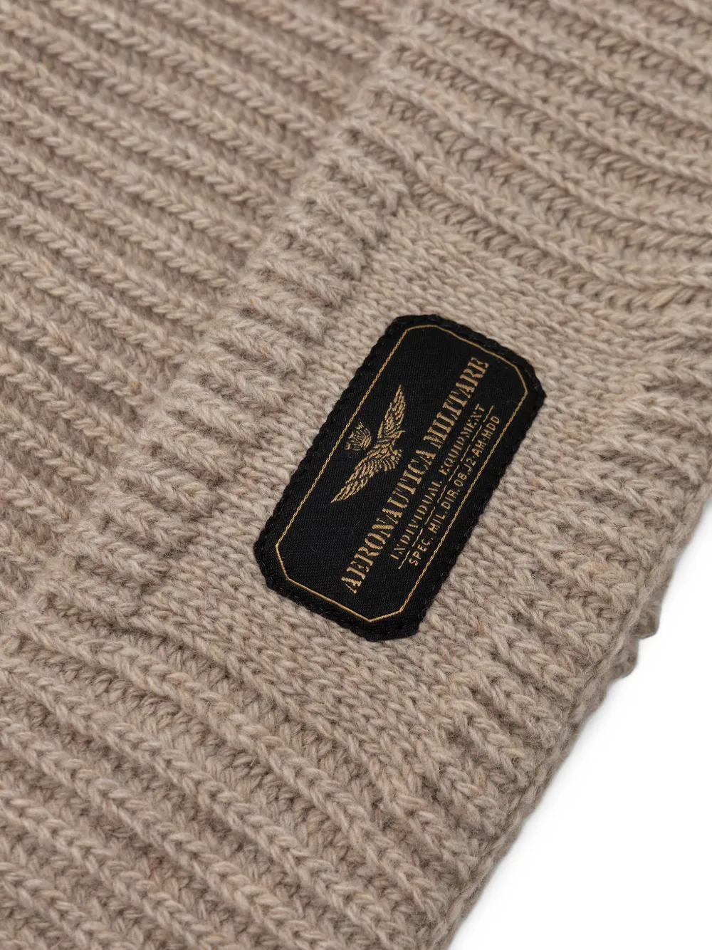 Aeronautica Militare Ribgebreide muts Beige