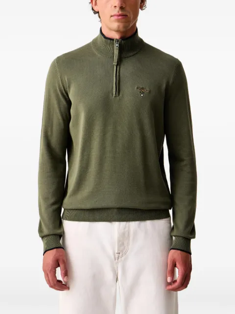 Aeronautica Militare quarter-zip embroidered-logo sweater