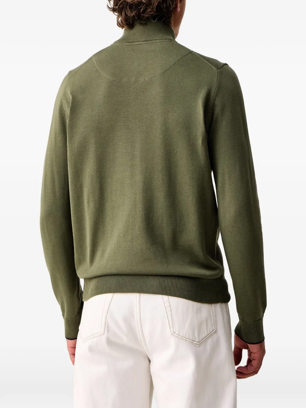 Aeronautica Militare Trui met geborduurd logo en rits Groen