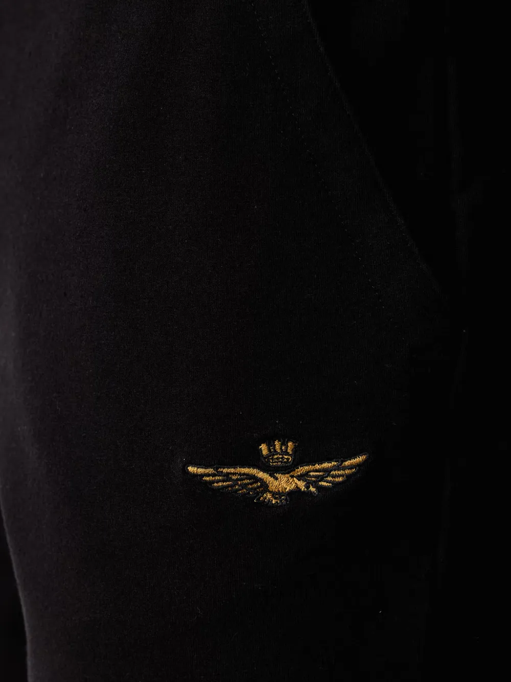 Aeronautica Militare Trainingsbroek met borduurwerk en trekkoord Zwart