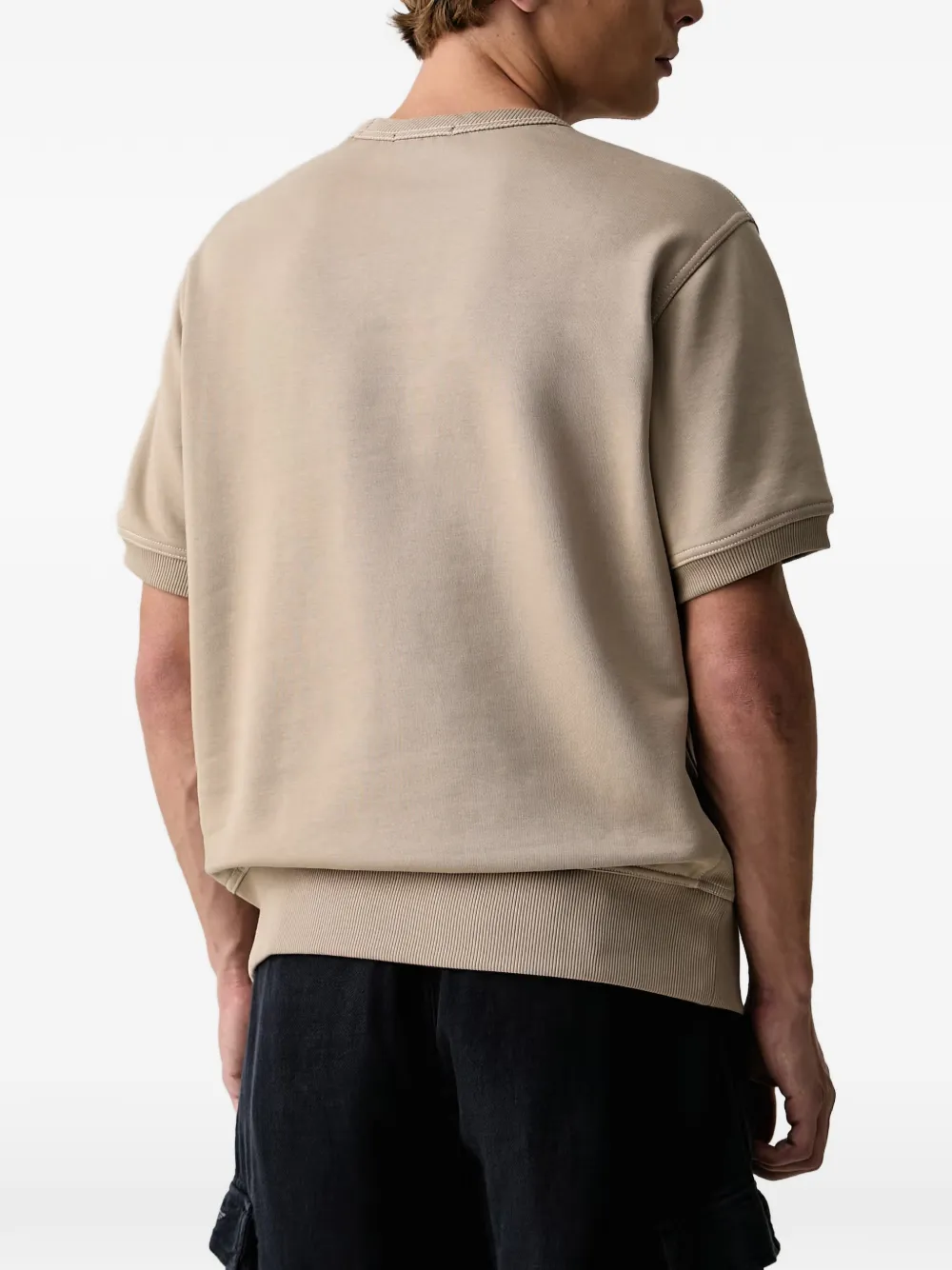 Aeronautica Militare Sweater met korte mouwen en ritszak Beige