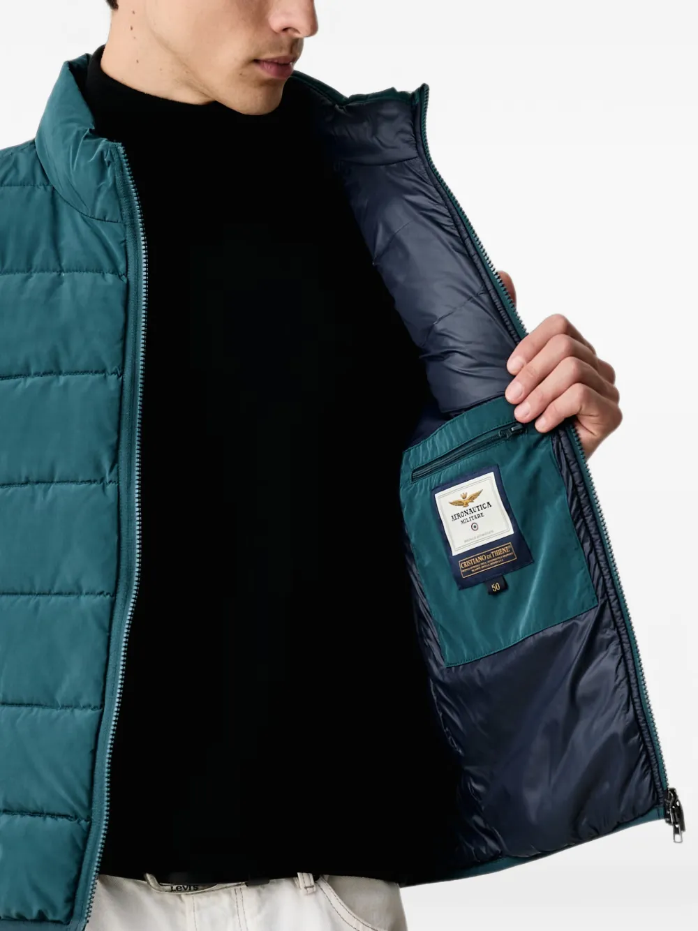 Aeronautica Militare Frecce Tricolori gewatteerde bodywarmer Groen