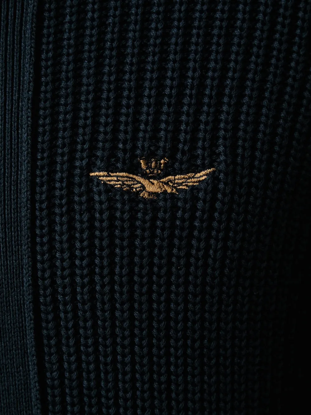 Aeronautica Militare Ribgebreid vest met rits Blauw