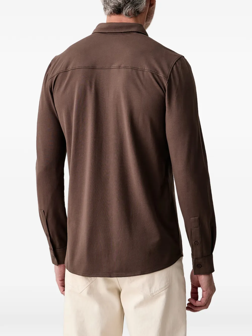 Aeronautica Militare Overhemd met geborduurd logo Bruin