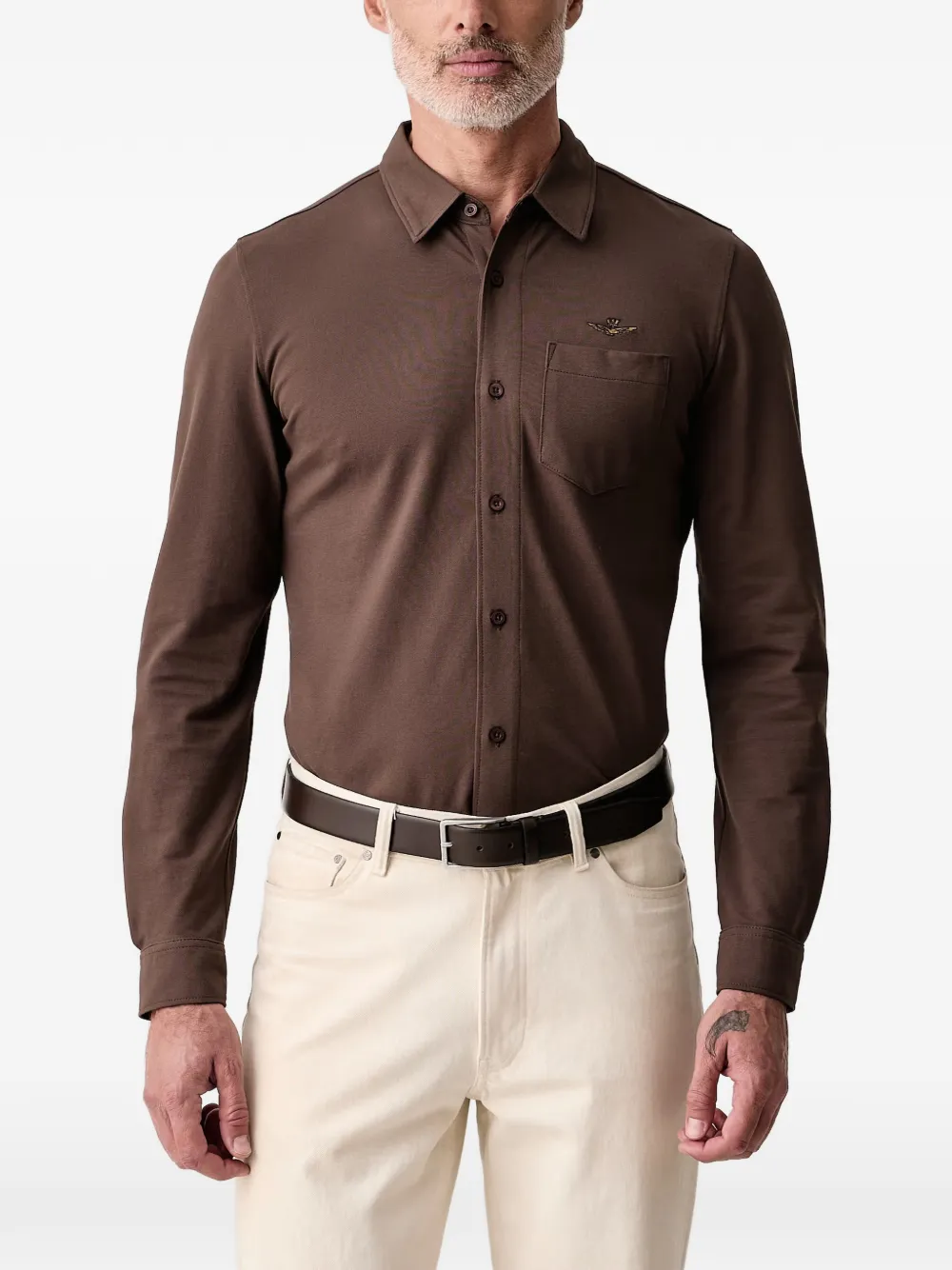 Aeronautica Militare chemise à poche poitrine - Marron Aeronautica Militare chemise à poche poitrine - Marron