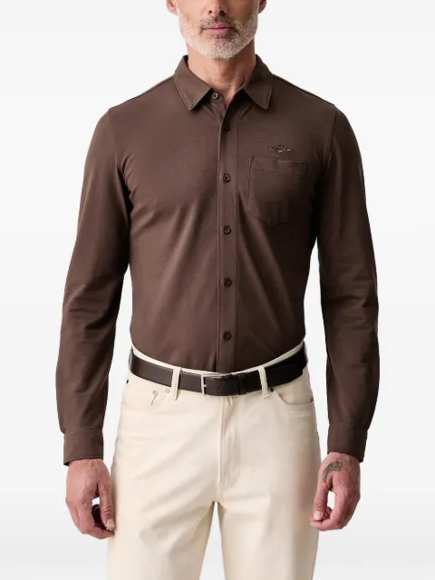 Aeronautica Militare logo-embroidered chest-pocket shirt