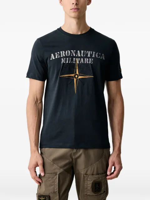 Aeronautica Militare logo-print embroidered T-shirt