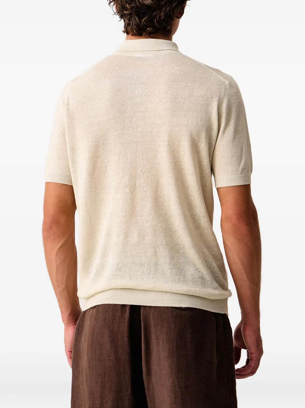 Aeronautica Militare Poloshirt met geborduurd logo Beige