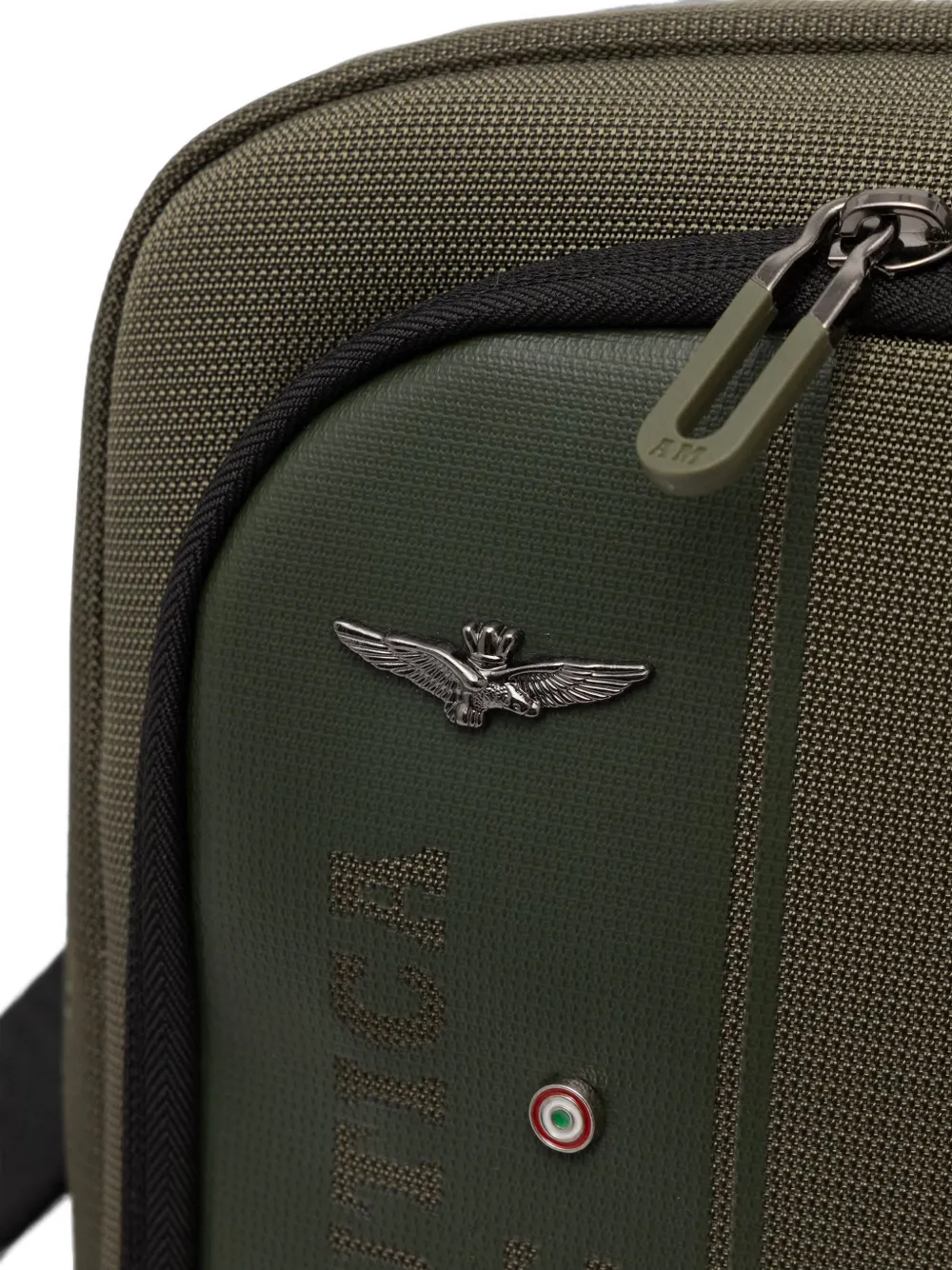 Aeronautica Militare Grote Spitfire messengertas met logo-print Groen
