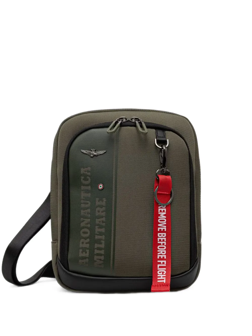 Aeronautica Militare large Spitfire logo-print messenger bag - Verde