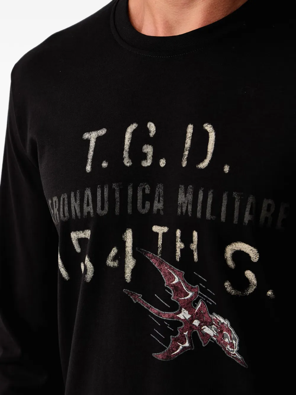 Aeronautica Militare T-shirt met print Zwart