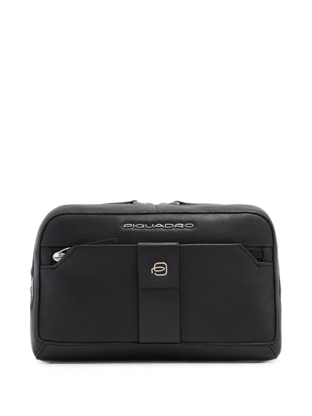 PIQUADRO logo-plaque pebbled wash bag