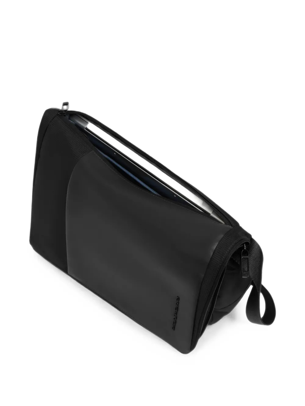 PIQUADRO Laptoptas met logo-reliëf en twee draagmogelijkheden Zwart