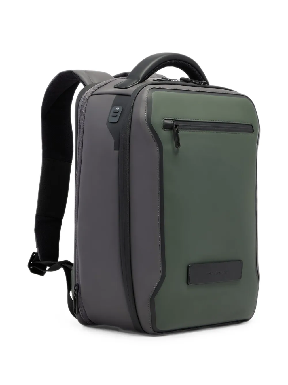 PIQUADRO Uitbreidbare rugzak met logo-patch Groen