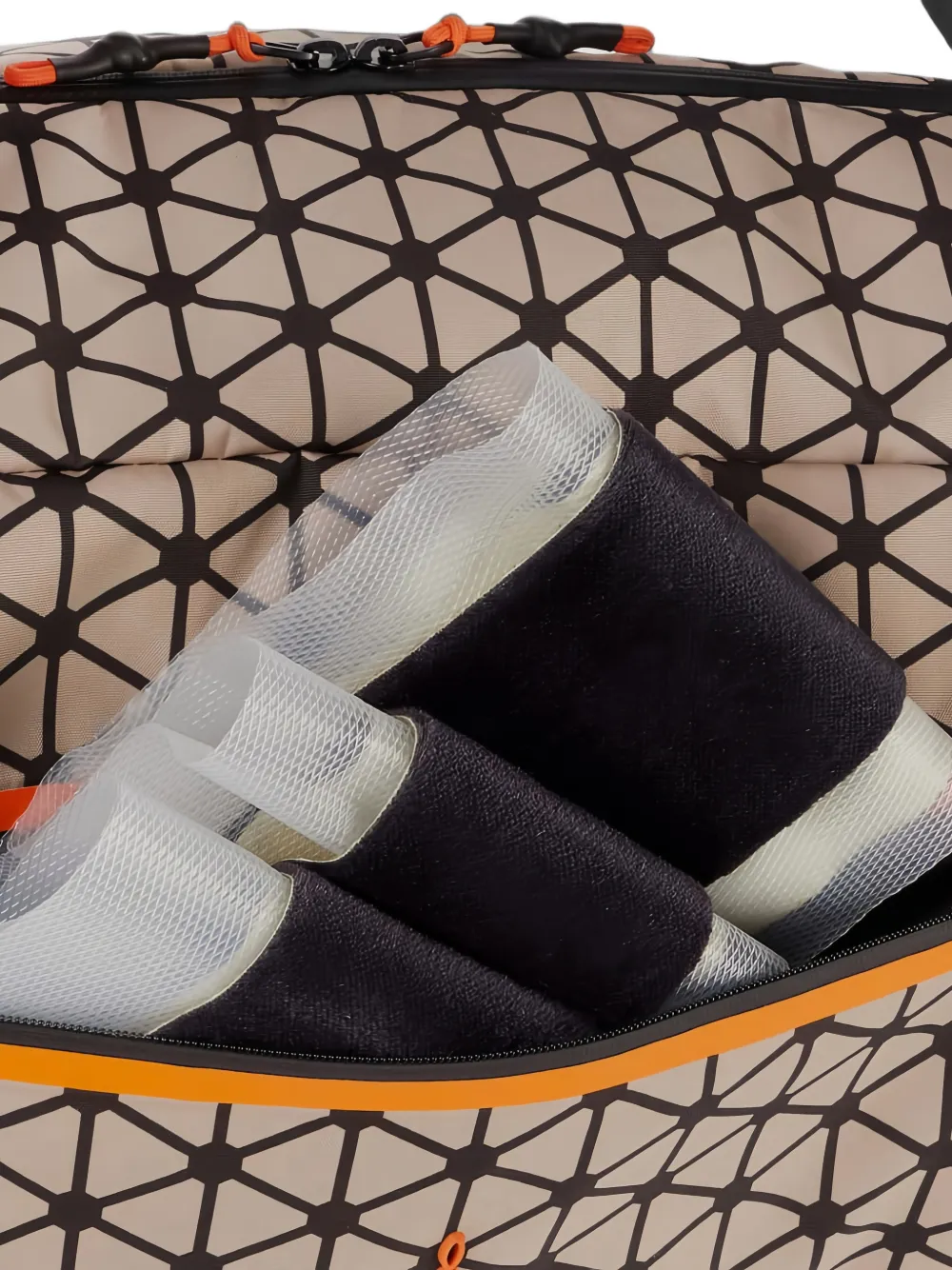 PIQUADRO Skitas met geometrische print Beige