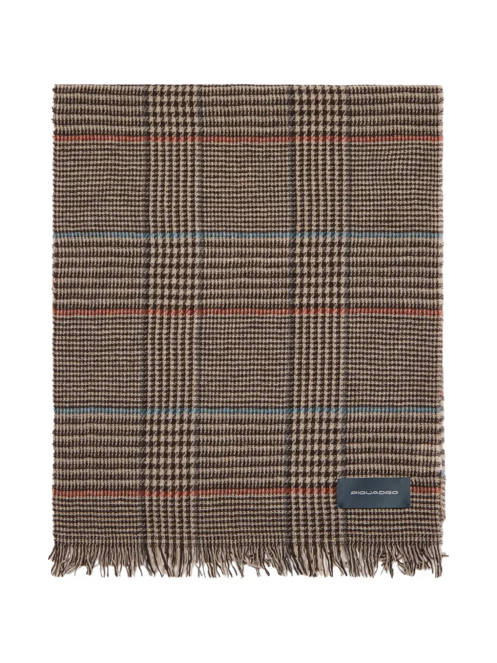 PIQUADRO houndstooth-pattern frayed scarf
