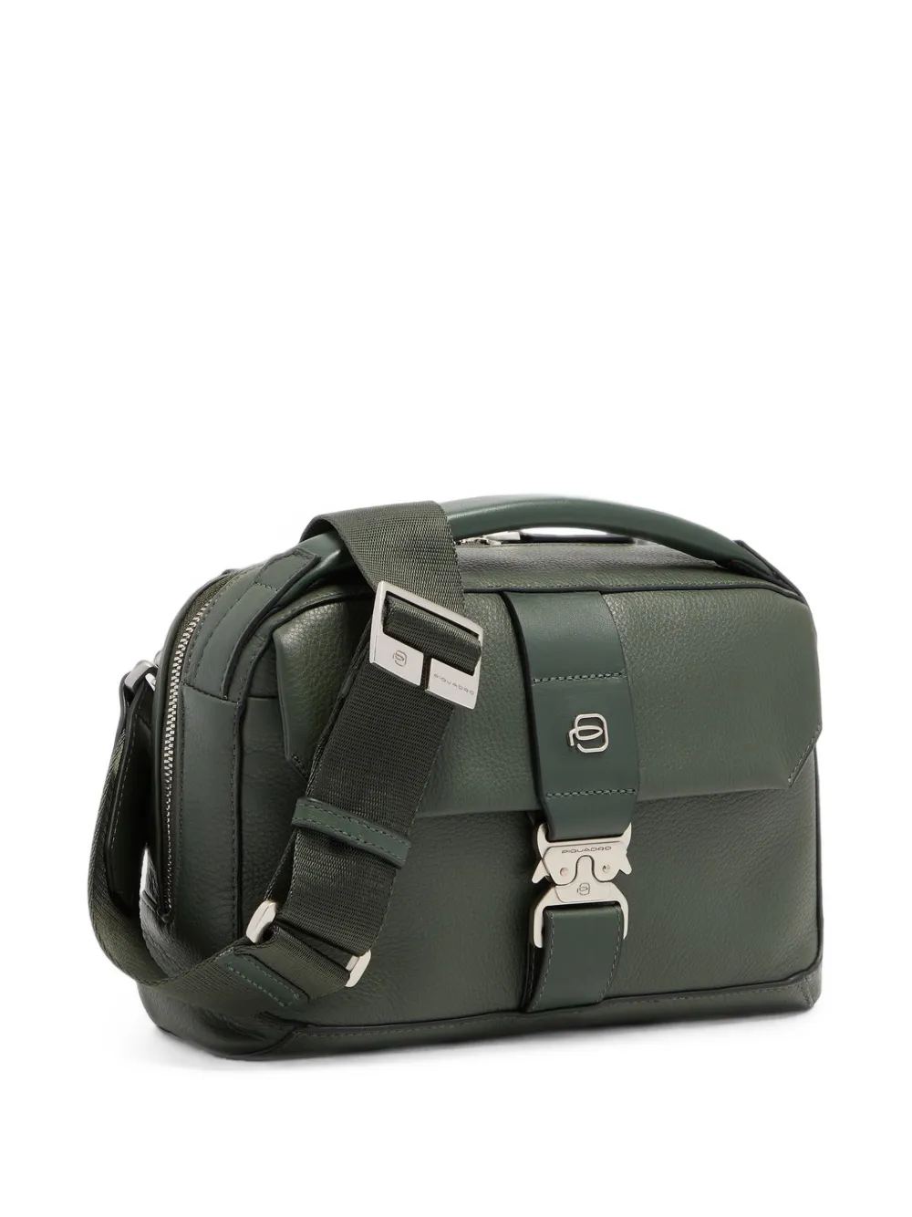 PIQUADRO Leren shopper met gespsluiting Groen