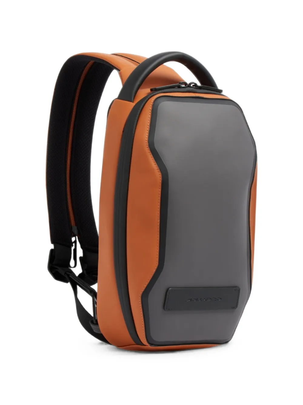 PIQUADRO Multifunctionele slingbacktas met vlakken en logo-plakkaat Oranje