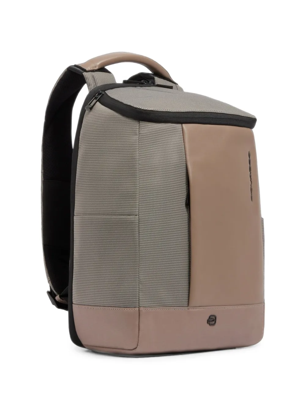 PIQUADRO panelled logo-print backpack Beige