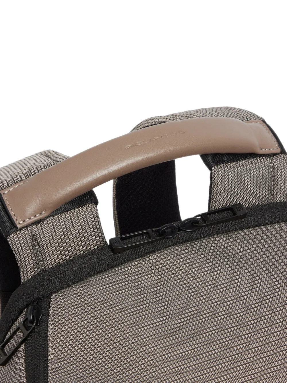 PIQUADRO panelled logo-print backpack Beige