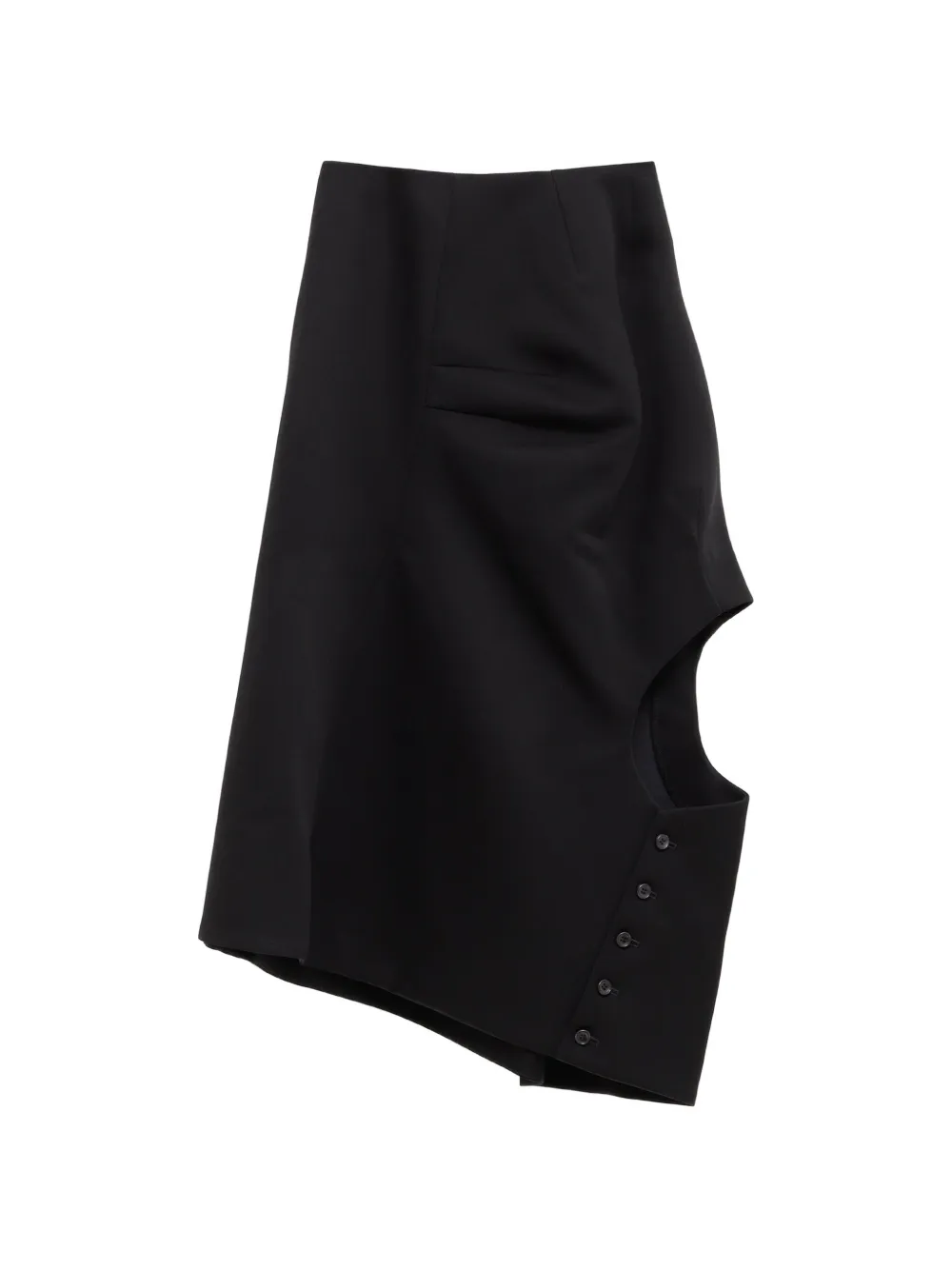 Comme Des Garçons cut-out asymmetric midi skirt Zwart