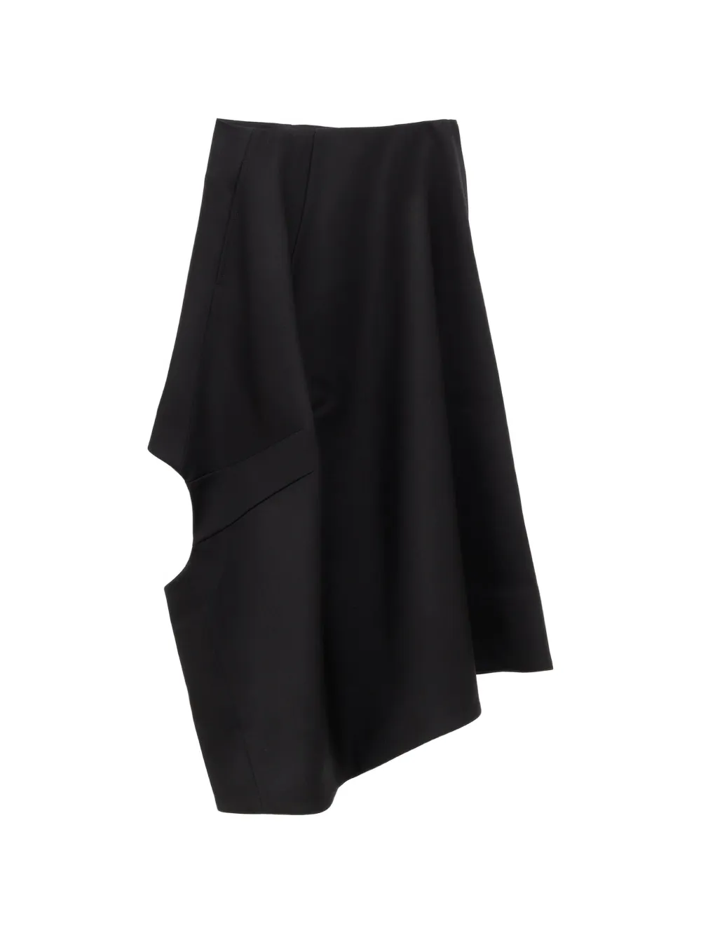 Comme Des Garçons cut-out asymmetric midi skirt Zwart