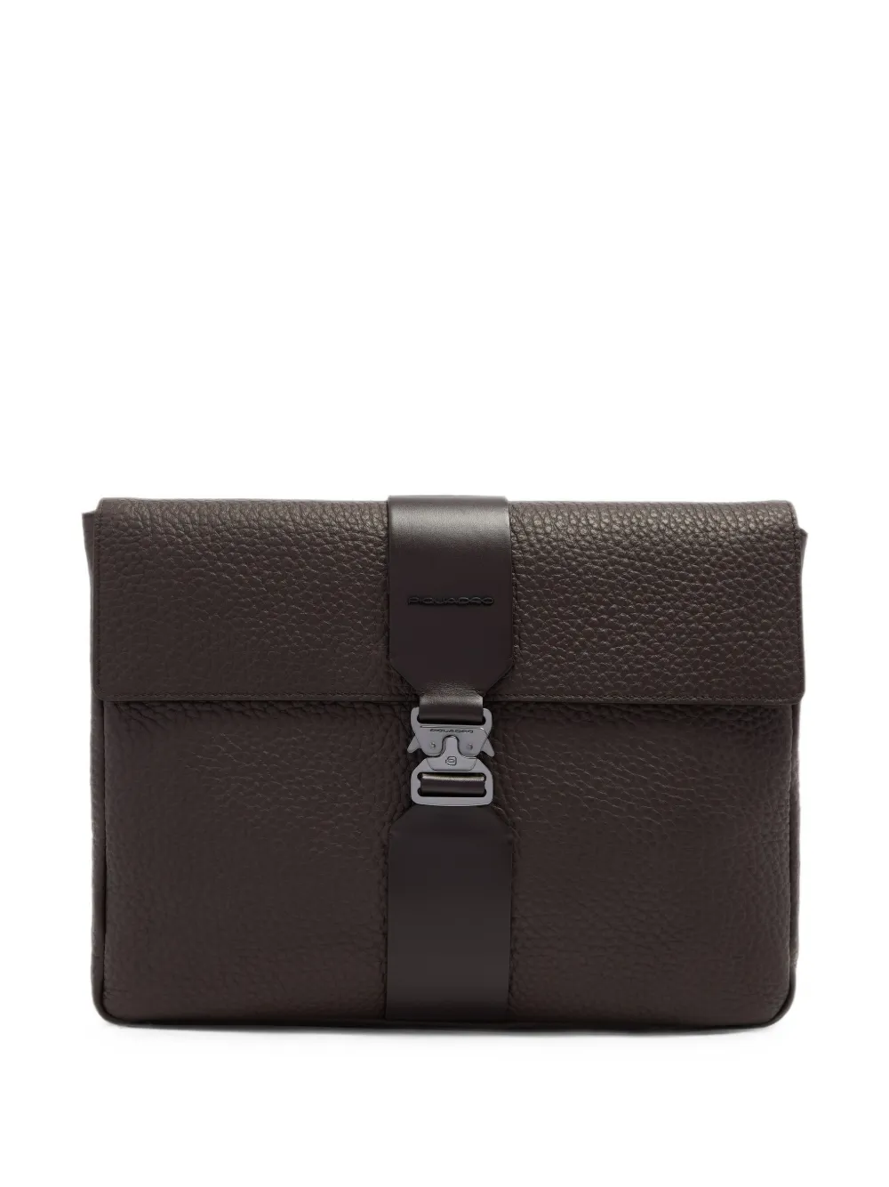 PIQUADRO buckle-fastening pebbled laptop case
