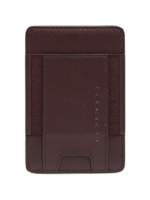 PIQUADRO logo-engraved leather cardholder