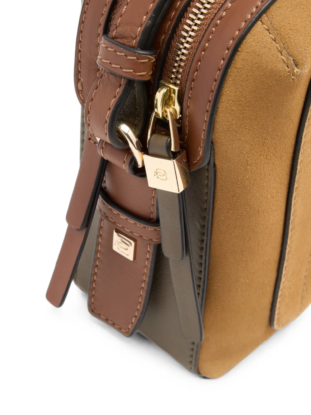 PIQUADRO Crossbodytas met logoplakkaat Bruin