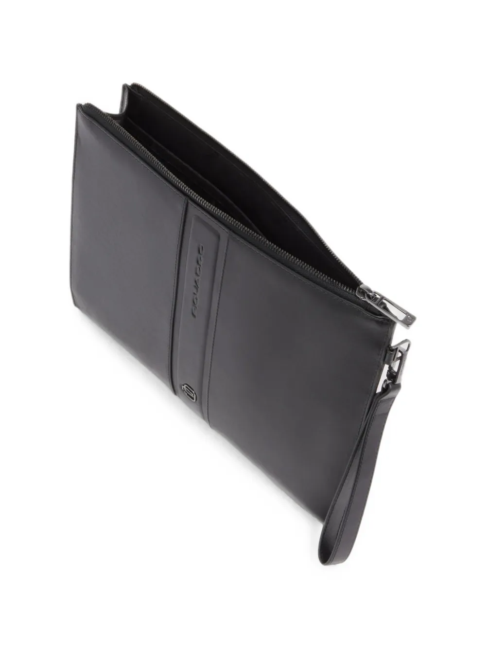 PIQUADRO Clutch met logoplakkaat Zwart