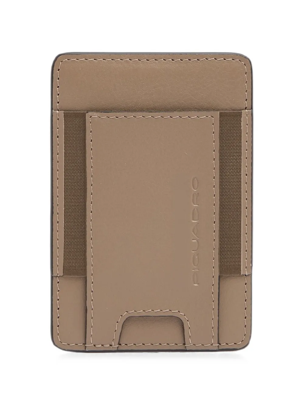 PIQUADRO Pasjeshouder met gegraveerd logo Beige