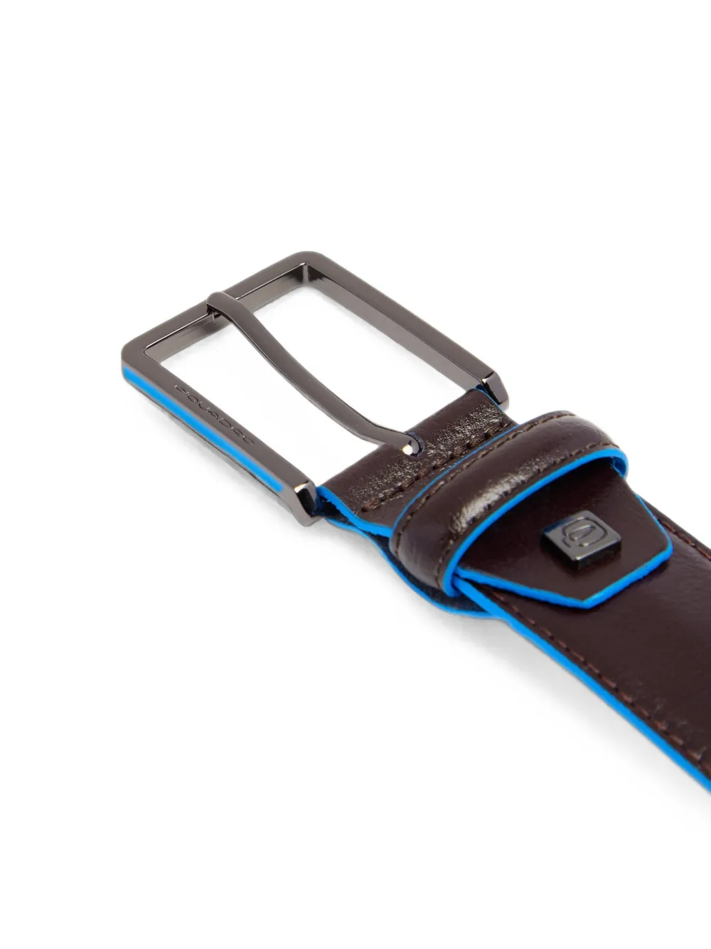 PIQUADRO Riem met logoplakkaat Bruin