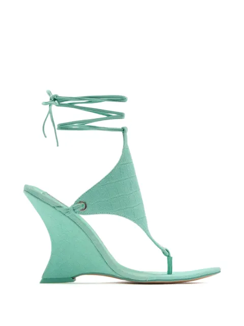 NAKED WOLFE Rampage croc-effect suede sandals