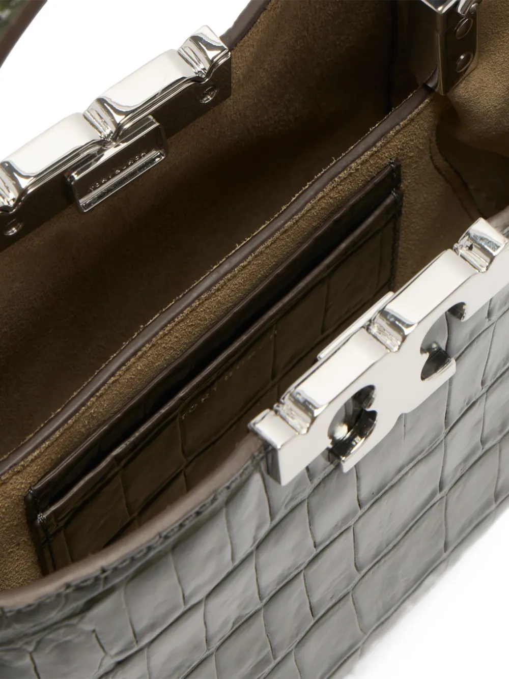 Tory Burch Eleanor mini-tas met krokodillen-reliëf Groen