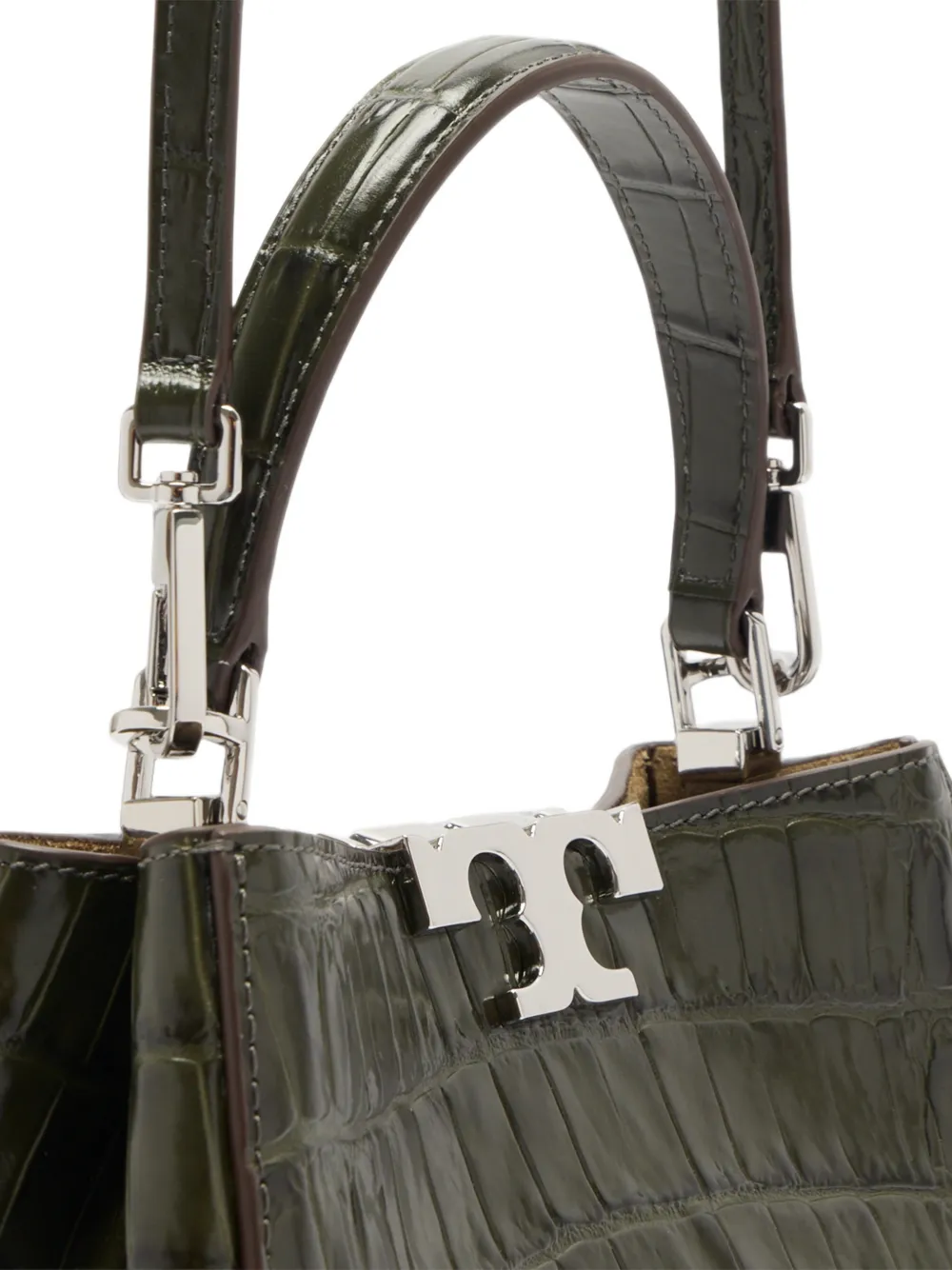 Tory Burch Eleanor mini-tas met krokodillen-reliëf Groen