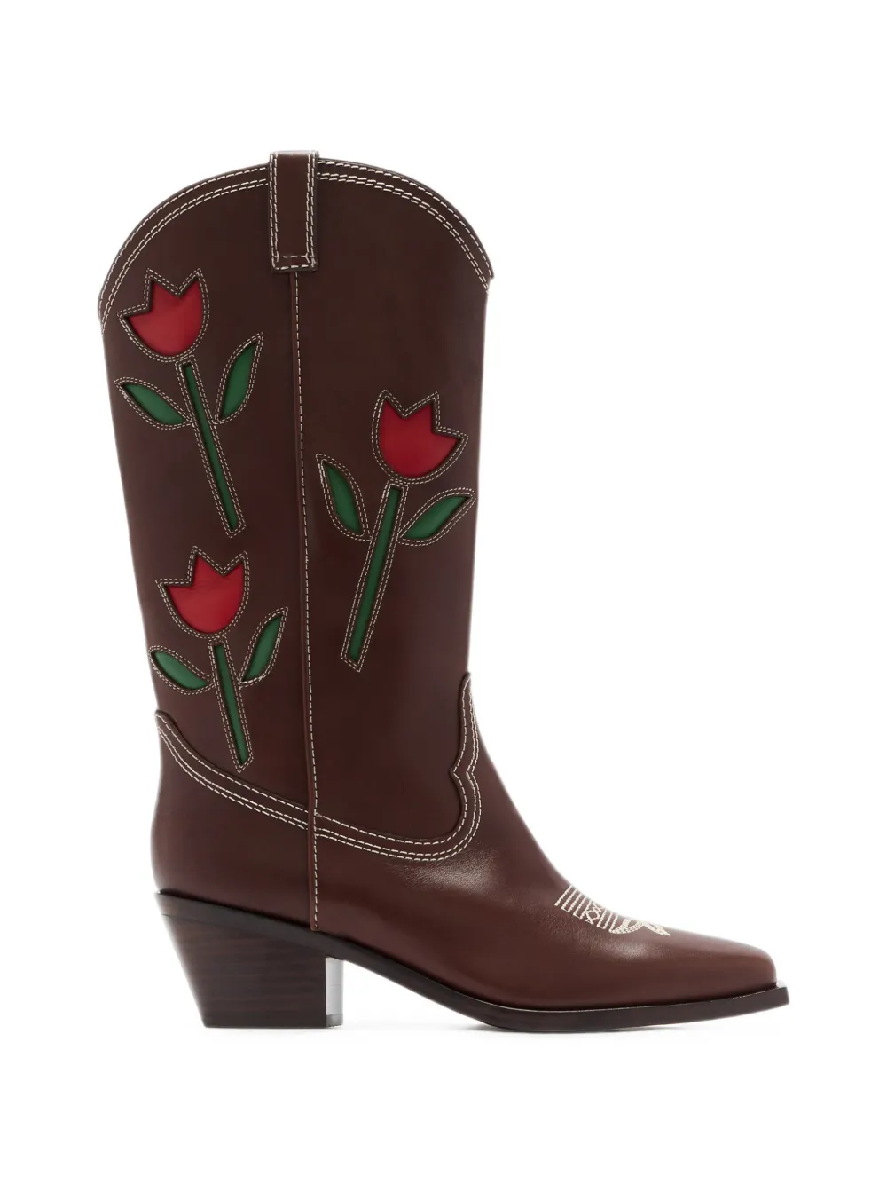 Loeffler Randall bottines d’inspiration western à appliqué tulipe - Marron Loeffler Randall bottines d’inspiration western à appliqué tulipe - Marron
