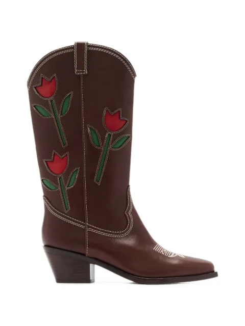Loeffler Randall tulip-appliqué western boots