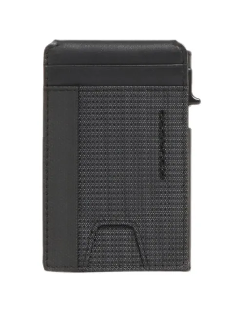 PIQUADRO panelled logo-plaque cardholder