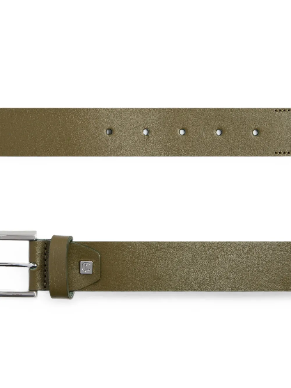 PIQUADRO Leren riem met gegraveerd logo Groen
