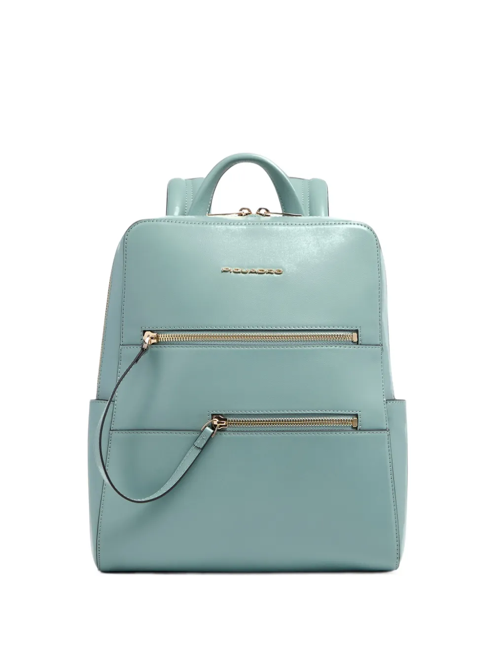 PIQUADRO Patricia front-zip leather backpack - Blu