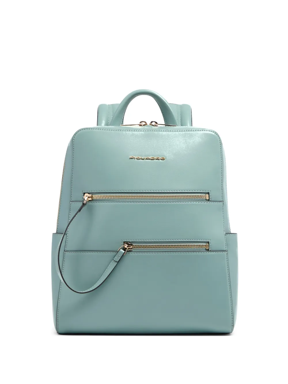 PIQUADRO Patricia front-zip leather backpack - Blu