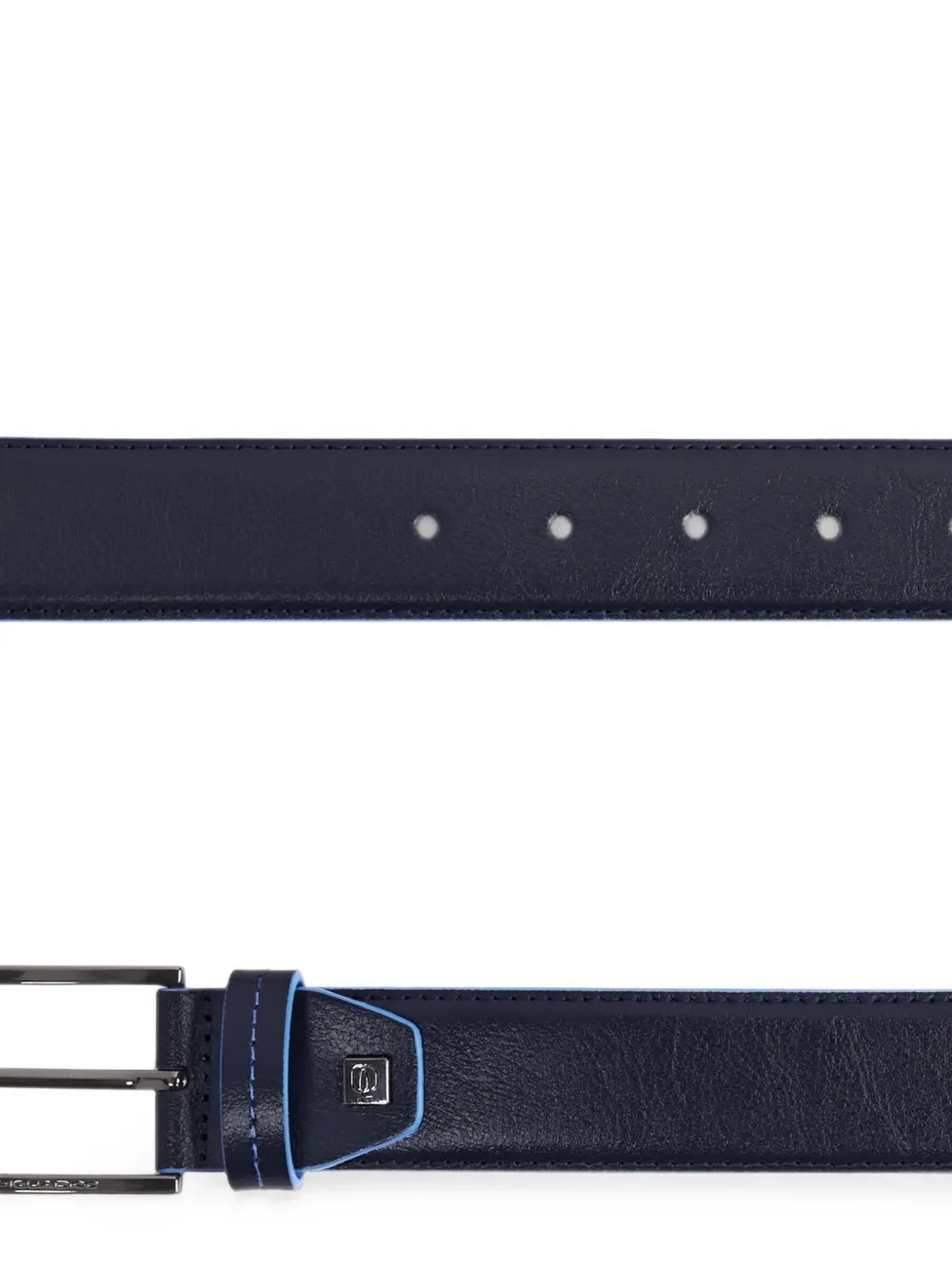 PIQUADRO Leren riem met drukknoop Blauw
