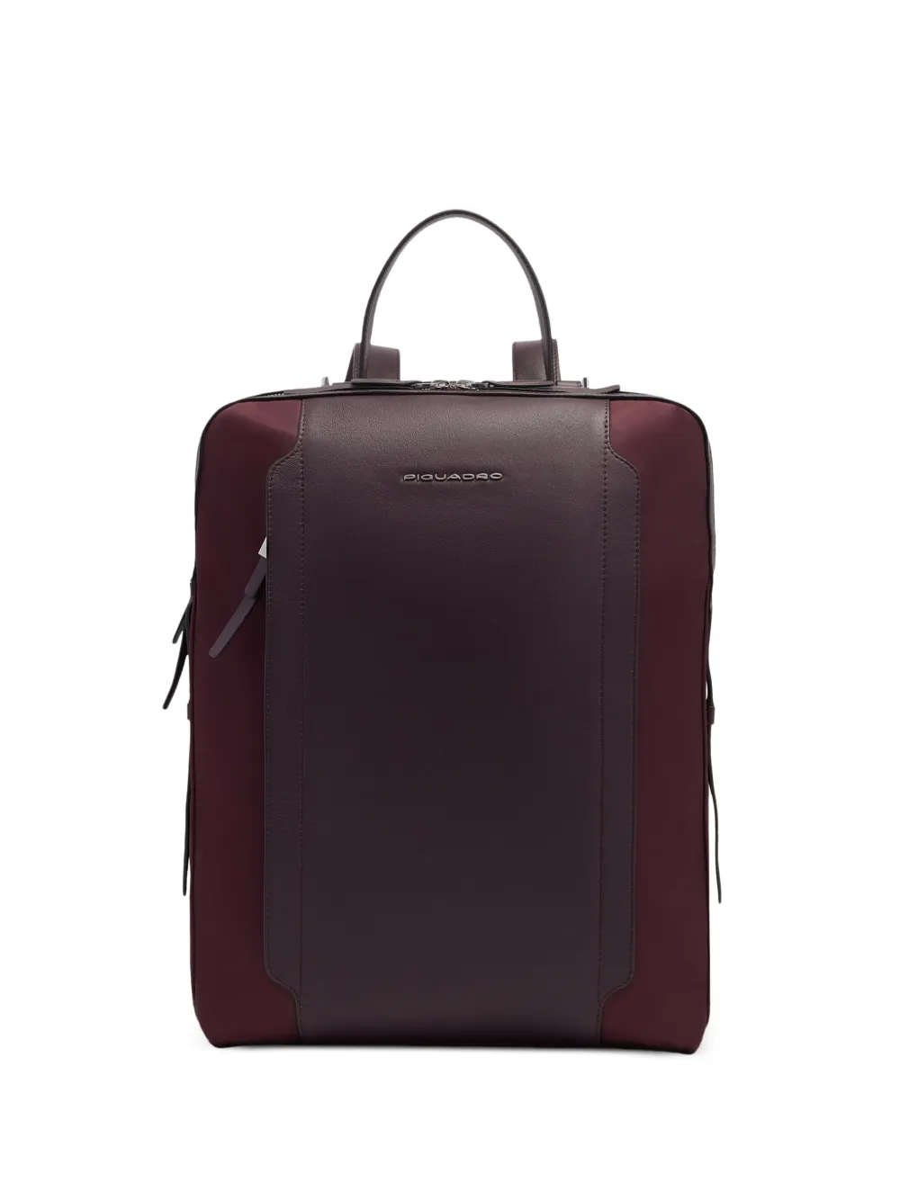 PIQUADRO RFID-shielded leather-panelled backpack