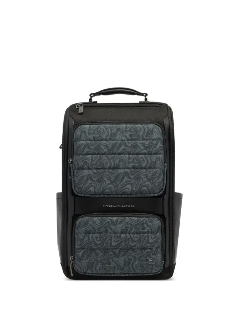 PIQUADRO swirl-print quilted backpack